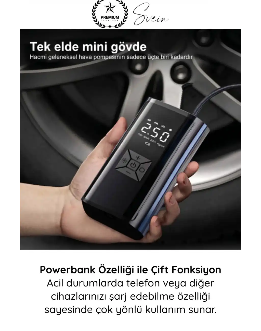 #HavaKompresör Dual Mod 150 PSI Led Powerbank Dijital Ekranlı Şarjlı Taşınabilir Araç Hava Kompresörü Lastik Şişirme Kablosuz Güçlü Basınç Ölçer Otomatik Kapanma Acil Durum Pompası Çok Amaçlı