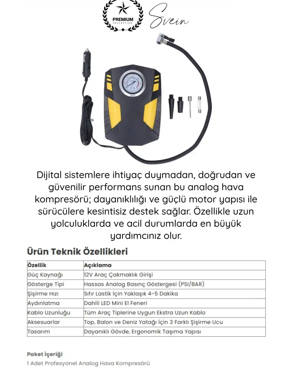 #Kompresör Profesyonel Analog Göstergeli Hava Kompresörü 12V Araç Çakmaklık Lastik Şişirme Güçlü Motor Hızlı Basınç Ölçer LED Aydınlatma Uzun Kablo Oto Motosiklet Bisiklet Top Şişirme Pompası