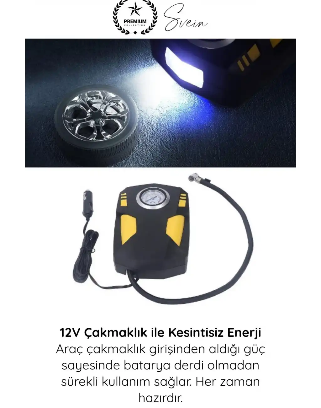 #Kompresör Profesyonel Analog Göstergeli Hava Kompresörü 12V Araç Çakmaklık Lastik Şişirme Güçlü Motor Hızlı Basınç Ölçer LED Aydınlatma Uzun Kablo Oto Motosiklet Bisiklet Top Şişirme Pompası