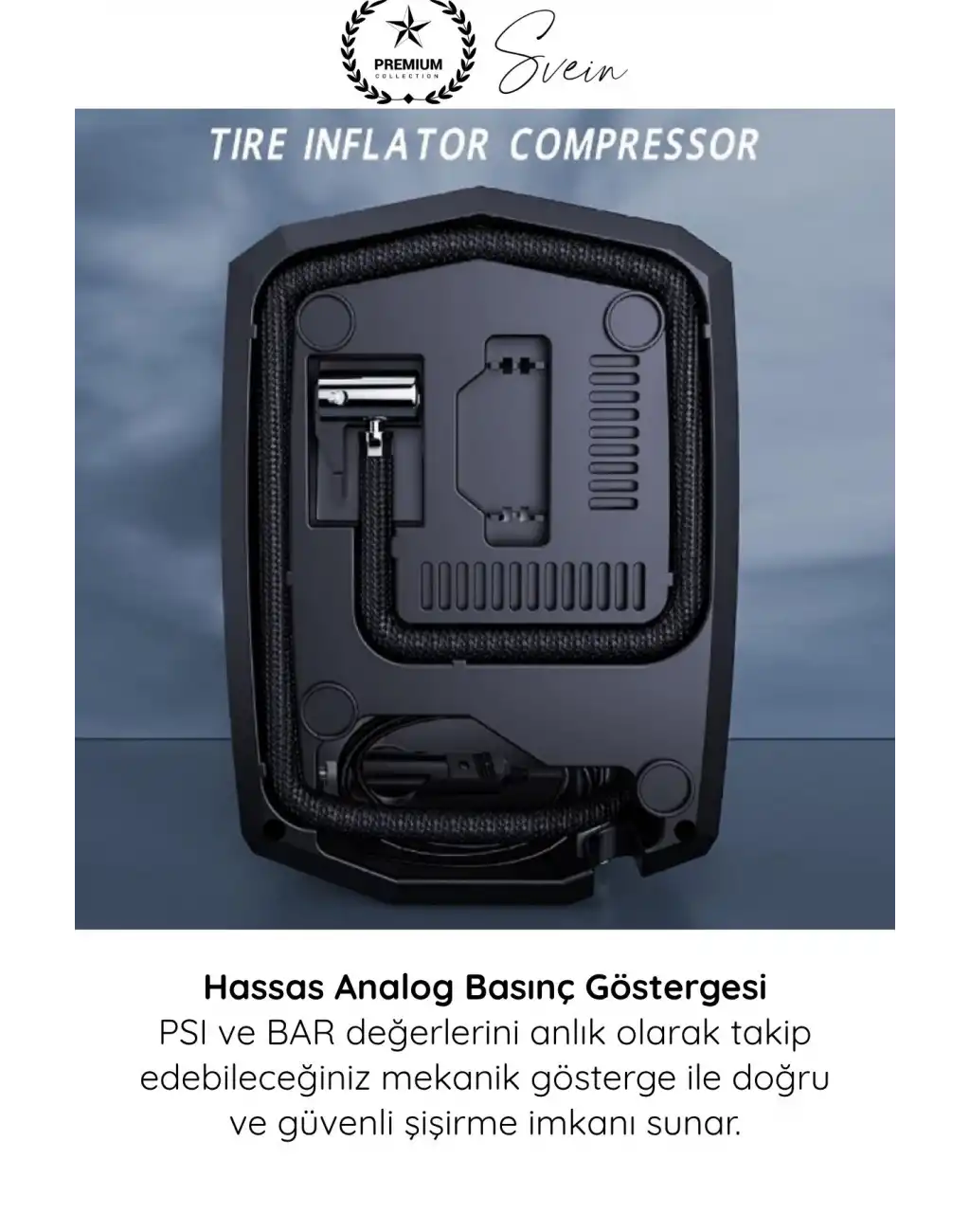 #Kompresör Profesyonel Analog Göstergeli Hava Kompresörü 12V Araç Çakmaklık Lastik Şişirme Güçlü Motor Hızlı Basınç Ölçer LED Aydınlatma Uzun Kablo Oto Motosiklet Bisiklet Top Şişirme Pompası