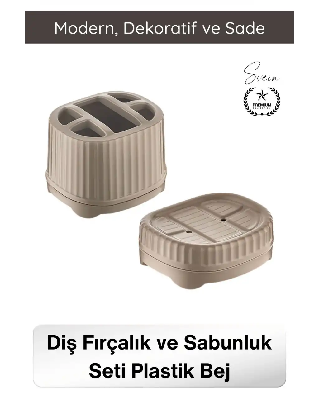 #BanyoSeti Setüstü Diş Fırçalık Sabunluk Plastik Bej Banyo Düzenleyici Organizer Diş Macunluk Aksesuar Seti Modern Minimal Lavabo Üstü Dekoratif Hijyenik Dayanıklı Pratik Çok Amaçlı Banyo Seti