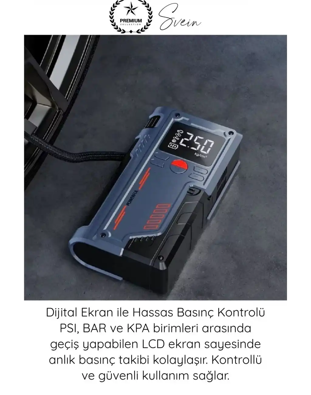 #Kompresör 1000A Jump Starter Powerbank Hava Kompresörü 4ü1 Arada Şarjlı Akü Takviye Cihazı 150 PSI Dijital Lastik Şişirme Boost Özellikli Acil Marş Starter LED Fener Powerbank Yol Yardım Seti