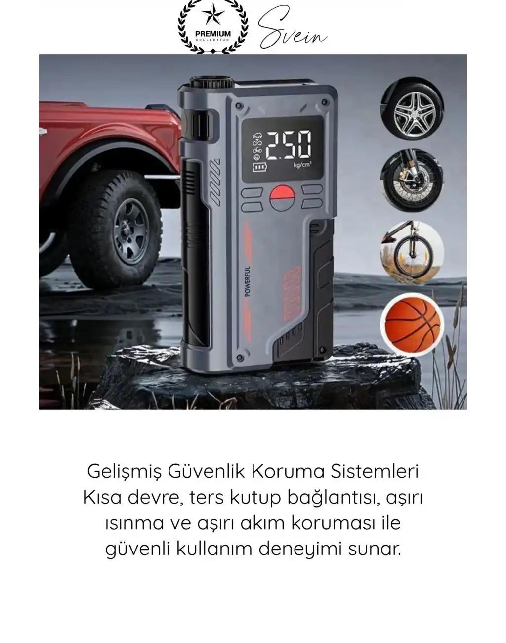 #Kompresör 1000A Jump Starter Powerbank Hava Kompresörü 4ü1 Arada Şarjlı Akü Takviye Cihazı 150 PSI Dijital Lastik Şişirme Boost Özellikli Acil Marş Starter LED Fener Powerbank Yol Yardım Seti