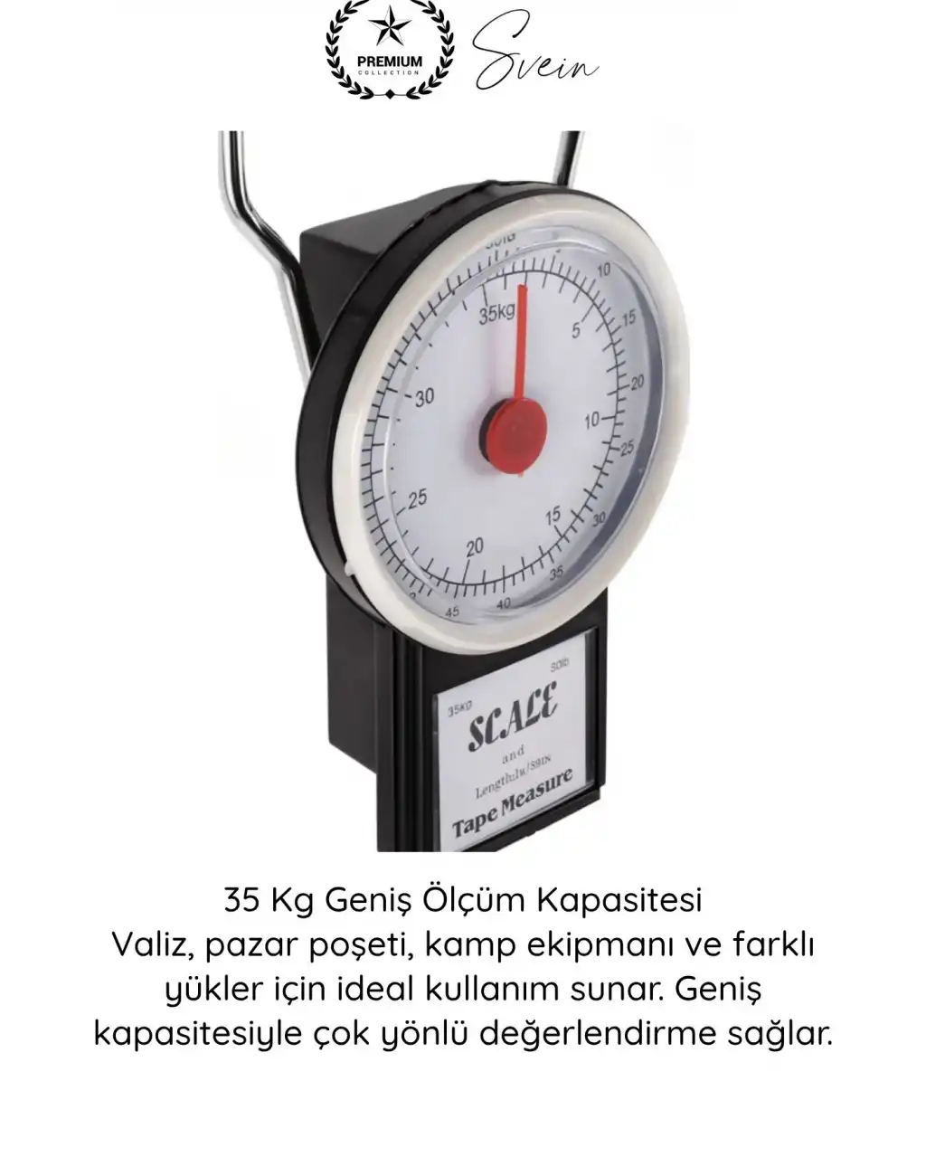 #Tartı Hassas Kancalı Valiz Kantarı Pazar Tartısı 35 Kg Yaylı İbreli El Tartısı Metreli Mekanik Bagaj Terazisi Paslanmaz Kancalı Taşınabilir Ağırlık Ölçer Kamp Balıkçı Seyahat Ölçüm Aparatı