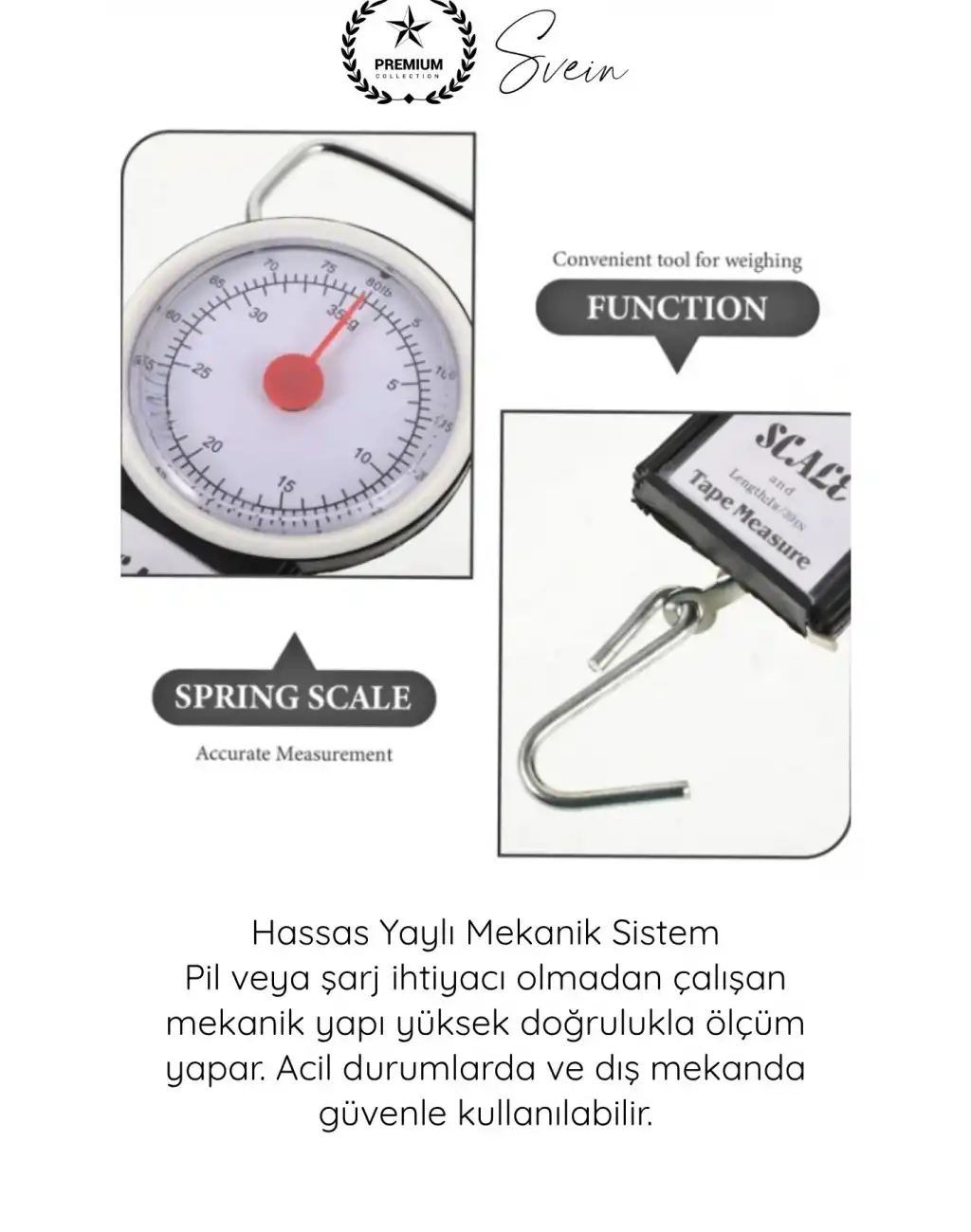 #Tartı Hassas Kancalı Valiz Kantarı Pazar Tartısı 35 Kg Yaylı İbreli El Tartısı Metreli Mekanik Bagaj Terazisi Paslanmaz Kancalı Taşınabilir Ağırlık Ölçer Kamp Balıkçı Seyahat Ölçüm Aparatı