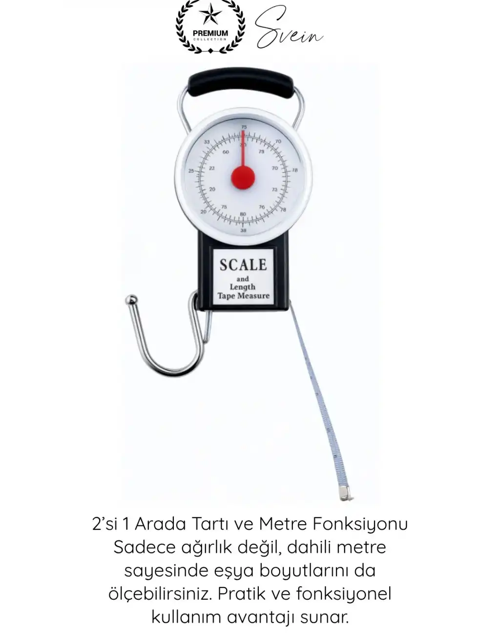 #Tartı Hassas Kancalı Valiz Kantarı Pazar Tartısı 35 Kg Yaylı İbreli El Tartısı Metreli Mekanik Bagaj Terazisi Paslanmaz Kancalı Taşınabilir Ağırlık Ölçer Kamp Balıkçı Seyahat Ölçüm Aparatı
