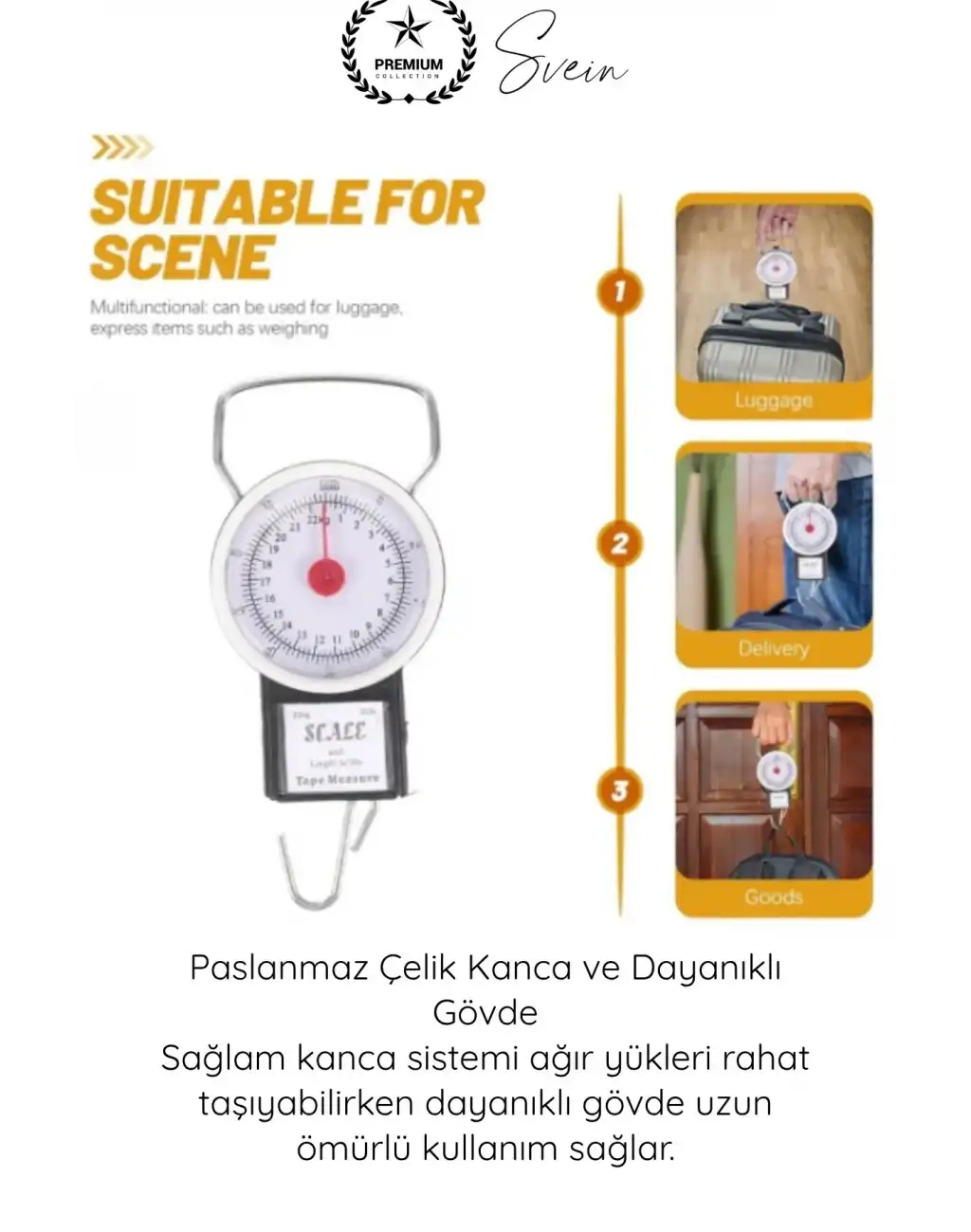 #Tartı Hassas Kancalı Valiz Kantarı Pazar Tartısı 35 Kg Yaylı İbreli El Tartısı Metreli Mekanik Bagaj Terazisi Paslanmaz Kancalı Taşınabilir Ağırlık Ölçer Kamp Balıkçı Seyahat Ölçüm Aparatı