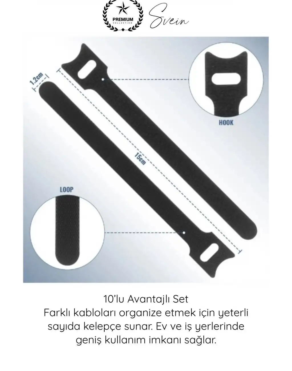 #Düzenleyici Organizer Naylon Siyah Çok Amaçlı Kablo Düzenleyici Cırt Cırtlı Kelepçe Seti 10 Adet 15cm Hook Loop Tekrar Kullanılabilir Kablo Toplayıcı Ev Ofis Atölye Masaüstü Düzenleme Aparatı