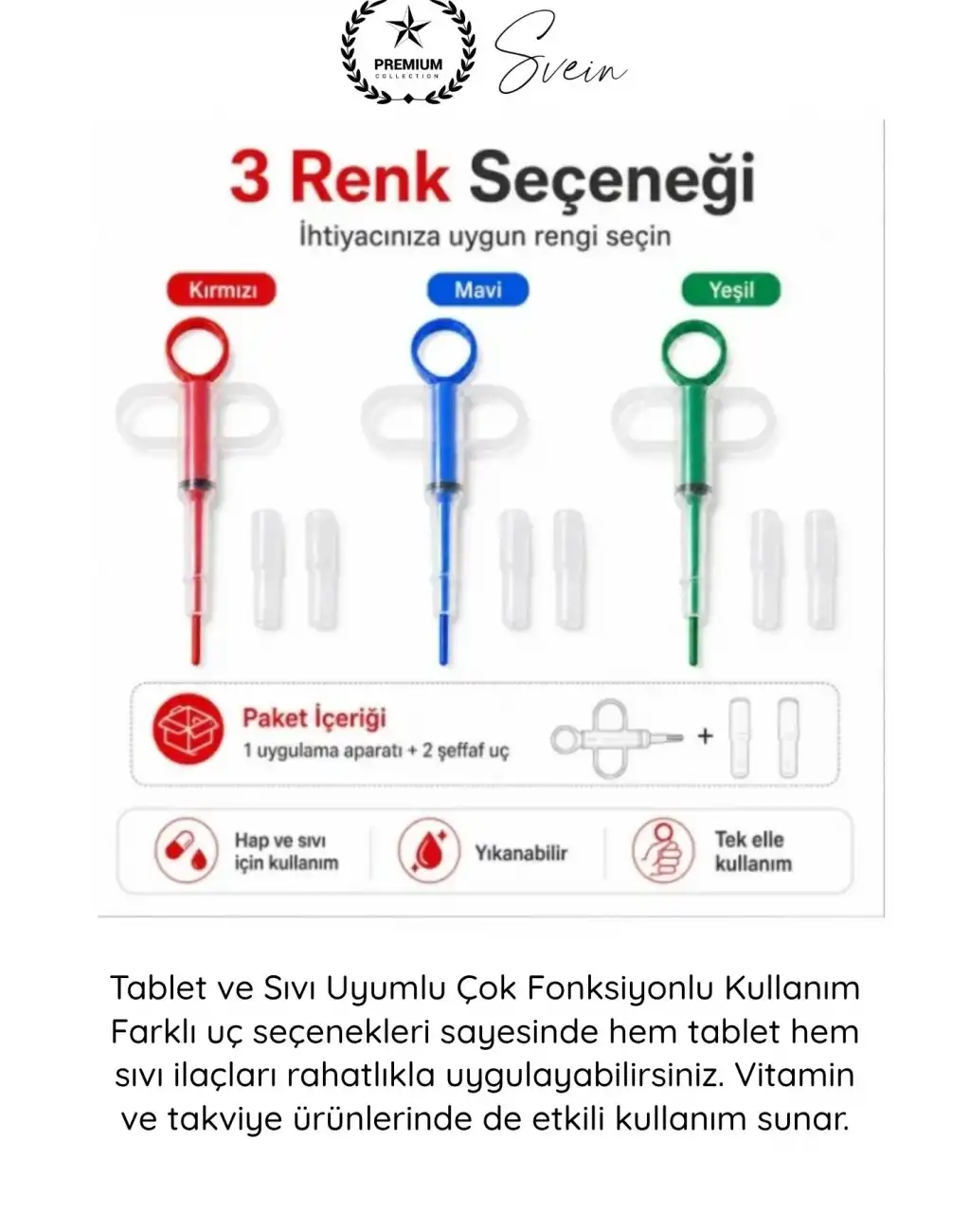 #EvcilHayvan Petshop Kedi Köpek Tablet Şırınga Hap Yutturma Aparatı Evcil Hayvan İlaç Verme Enjektörü Ergonomik Sıvı Tablet Uyumlu Yavru Yetişkin Kullanım Veteriner Yardımcı Bakım Aleti