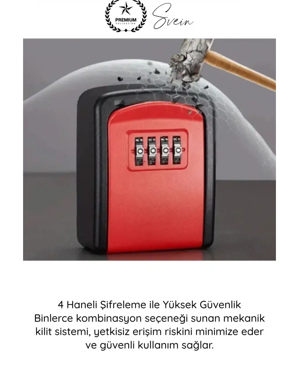 #Kasa Kasa Dış Mekan Şifreli Anahtar Saklama Güvenlik Kutusu Kırmızı Dayanıklı Kilitli Key Lock Box Airbnb Ofis Bahçe Duvar Montajlı 4 Haneli Kombinasyon Eşya Saklama Kasası Kart Özel Eşya Paslanmaz