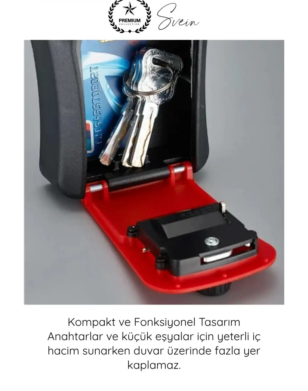 #Kasa Kasa Dış Mekan Şifreli Anahtar Saklama Güvenlik Kutusu Kırmızı Dayanıklı Kilitli Key Lock Box Airbnb Ofis Bahçe Duvar Montajlı 4 Haneli Kombinasyon Eşya Saklama Kasası Kart Özel Eşya Paslanmaz