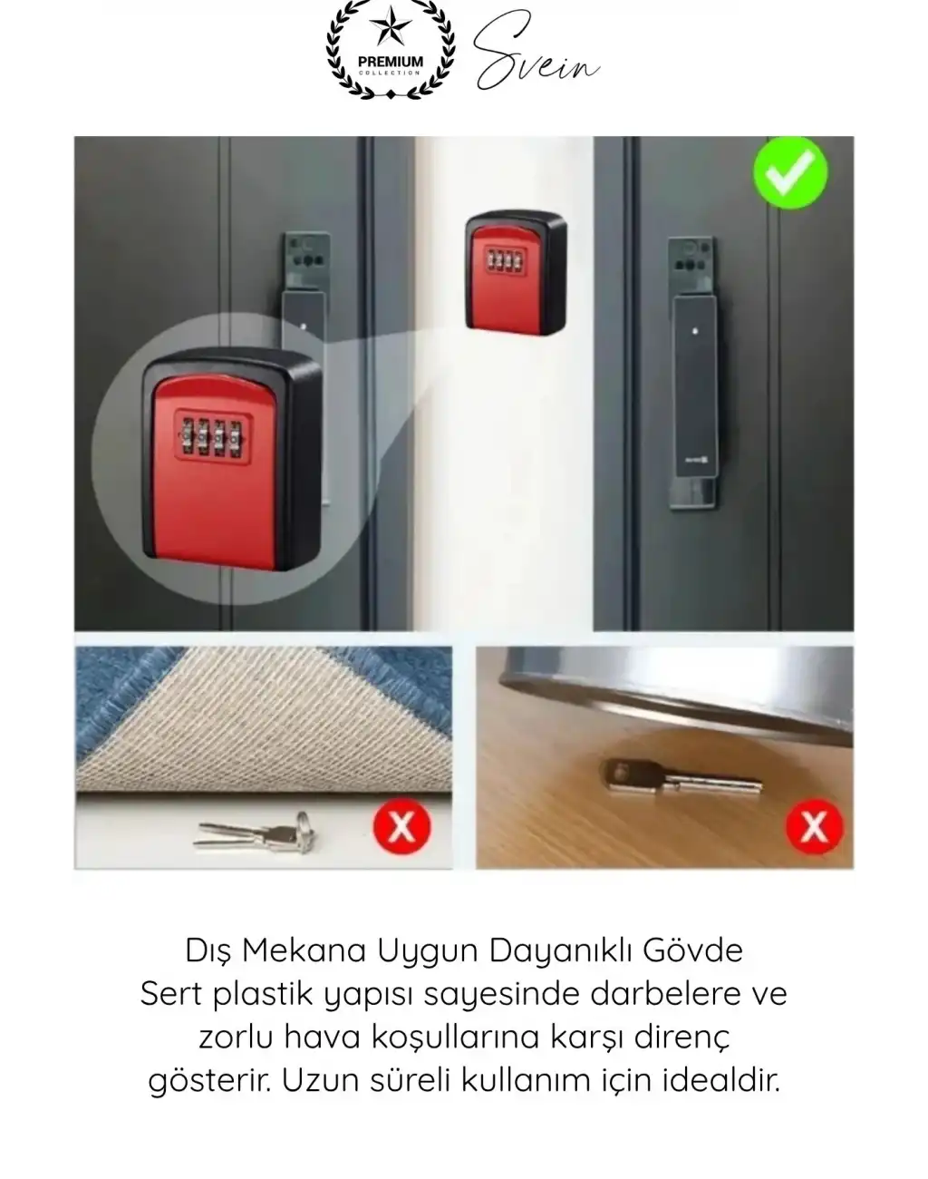 #Kasa Kasa Dış Mekan Şifreli Anahtar Saklama Güvenlik Kutusu Kırmızı Dayanıklı Kilitli Key Lock Box Airbnb Ofis Bahçe Duvar Montajlı 4 Haneli Kombinasyon Eşya Saklama Kasası Kart Özel Eşya Paslanmaz