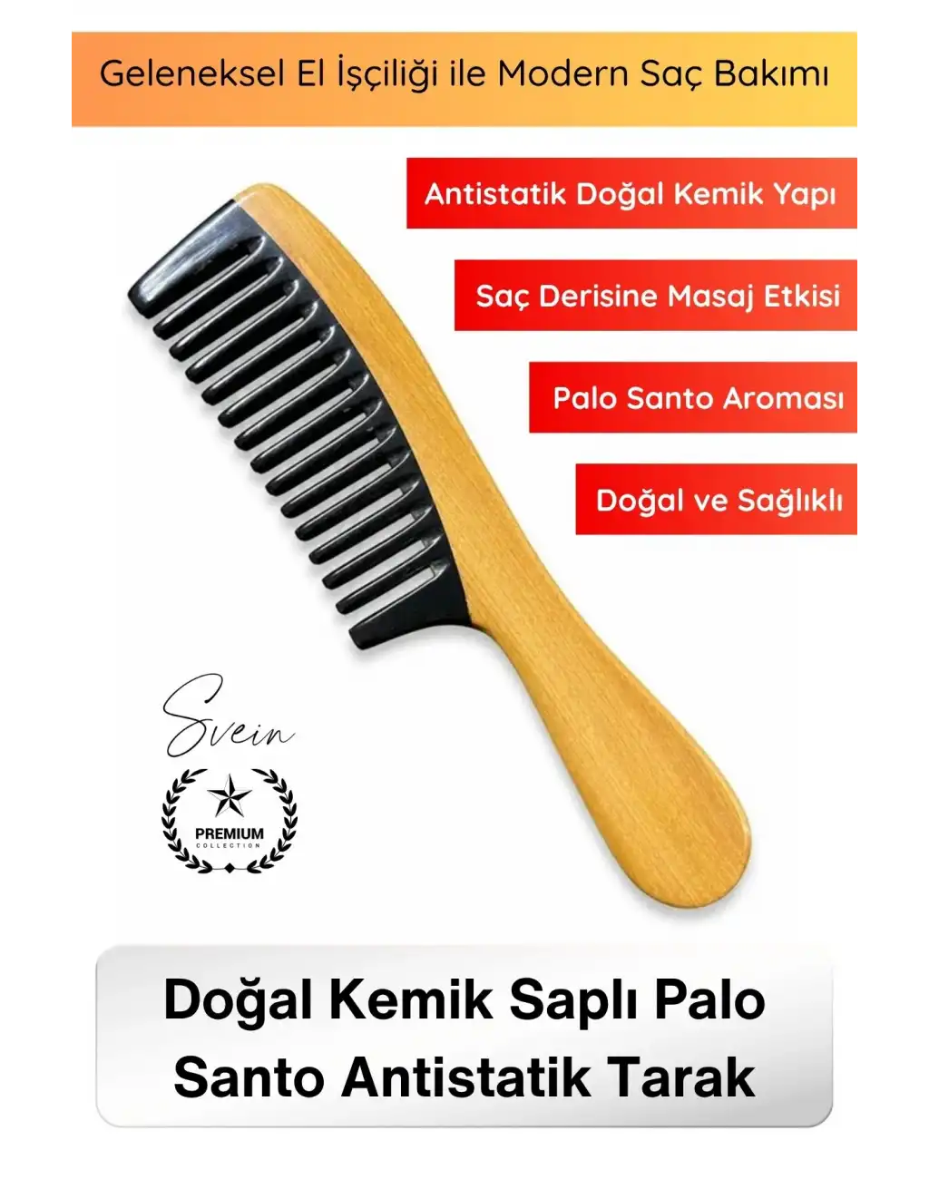 #Tarak El İşçiliği Doğal Kemik Saplı Tarak Palo Santo Aromalı Saç Bakım Tarağı Masaj Etkili Antistatik Dolaşım Artırıcı Düğüm Açıcı Sağlıklı Parlak Saç Bakım Aksesuarı