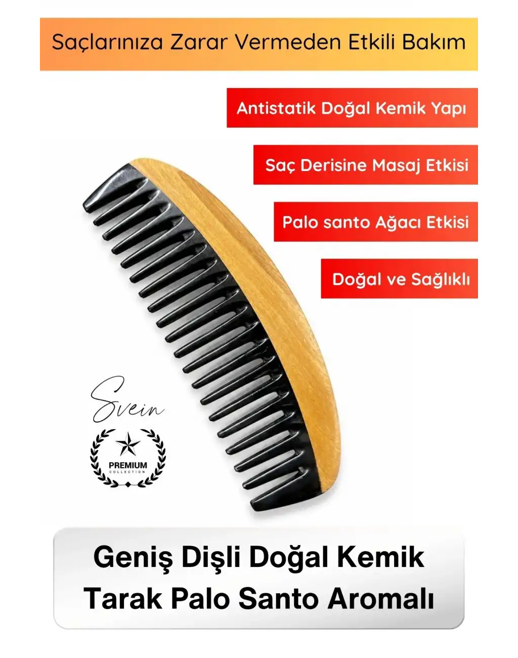 #Tarak El Yapımı Geniş Dişli Doğal Kemik Tarak Palo Santo Aromalı Antistatik Saç Bakım Tarağı Kıvırcık Dalgalı Saç Düğüm Açıcı Masaj Etkili Kompakt Sapsız Sağlıklı Parlak Görünüm