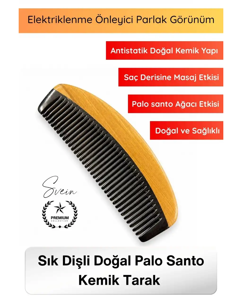 #Tarak El İşçiliği Sık Dişli Doğal Kemik Tarak Palo Santo Aromalı Antistatik Saç Bakım Tarağı Masaj Etkili Kompakt Sapsız Düğüm Açıcı Elektriklenme Önleyici Parlak Görünüm Aksesuar