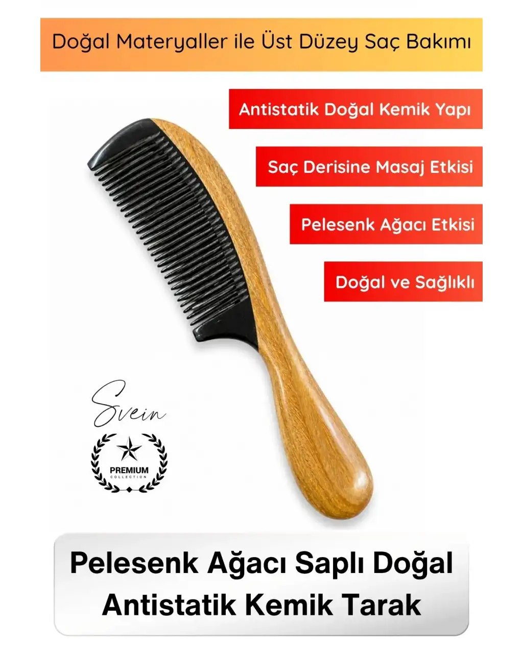 #Tarak Doğal Antistatik Kemik Tarak Pelesenk Ağacı Saplı El İşçiliği Saç Bakım Tarağı Masaj Etkili Düğüm Açıcı Elektriklenme Önleyici Sağlıklı Parlak Saç Profesyonel Bakım Aksesuarı