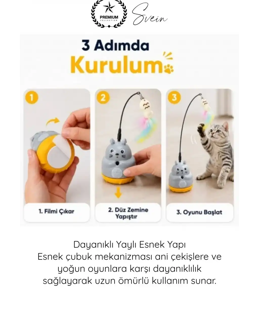 #KediOyuncağı İnteraktif 360 Dönen Yapışkanlı Kedi Oyuncağı Peluş Balıklı Yaylı Olta Eğitici Hareketli Kedi Aktivite Oyuncağı Avcılık Egzersiz Aparatı Yapışkan Tabanlı Dayanıklı Pet Oyuncağı