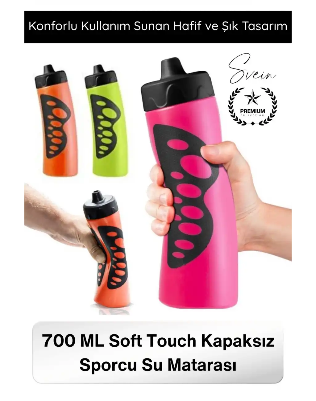 #Matara 700 ML Soft Touch Sporcu Su Matarası Kapaksız Renkli Kombin Mat Şişe Hafif Dayanıklı Taşınabilir Fitness Koşu Bisiklet Yoga Outdoor Günlük Kullanım İçme Suluk Bottle