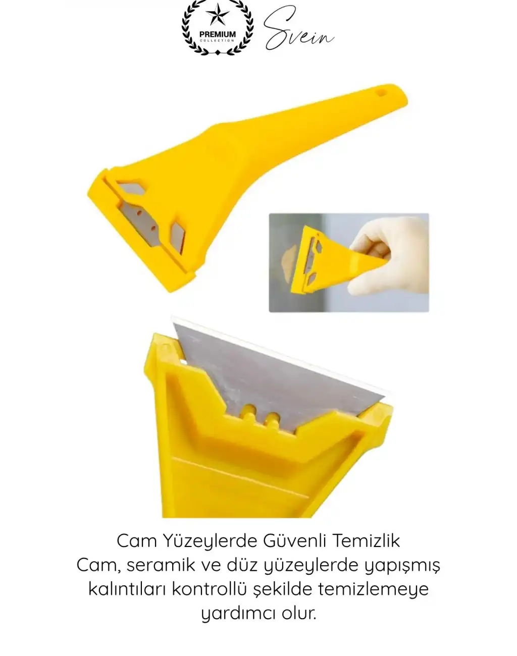 #Kazıyıcı Profesyonel Boya Kazıyıcı Spatula Cam Kazıma Aparatı Yüzey Temizleme Bıçağı Paslanmaz Çelik Jiletli Etiket Harç Silikon Sökücü Ergonomik Saplı Endüstriyel Temizlik Aleti 1 Adet