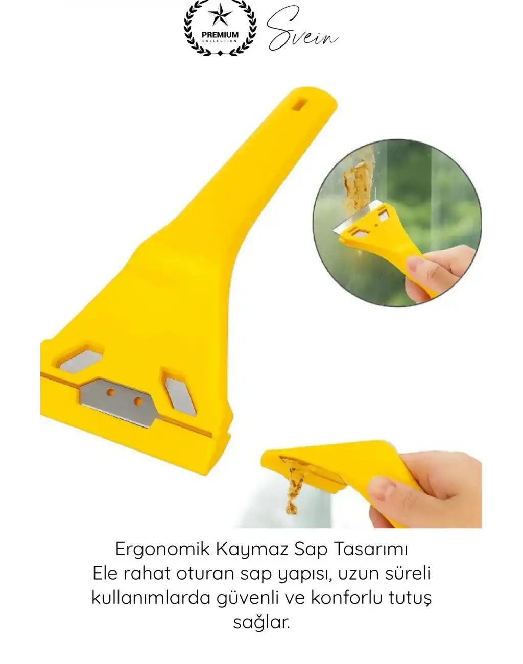 #Kazıyıcı Profesyonel Boya Kazıyıcı Spatula Cam Kazıma Aparatı Yüzey Temizleme Bıçağı Paslanmaz Çelik Jiletli Etiket Harç Silikon Sökücü Ergonomik Saplı Endüstriyel Temizlik Aleti 1 Adet