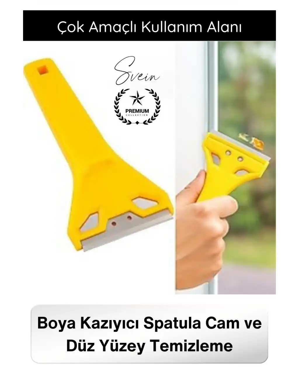 #Kazıyıcı Profesyonel Boya Kazıyıcı Spatula Cam Kazıma Aparatı Yüzey Temizleme Bıçağı Paslanmaz Çelik Jiletli Etiket Harç Silikon Sökücü Ergonomik Saplı Endüstriyel Temizlik Aleti 1 Adet