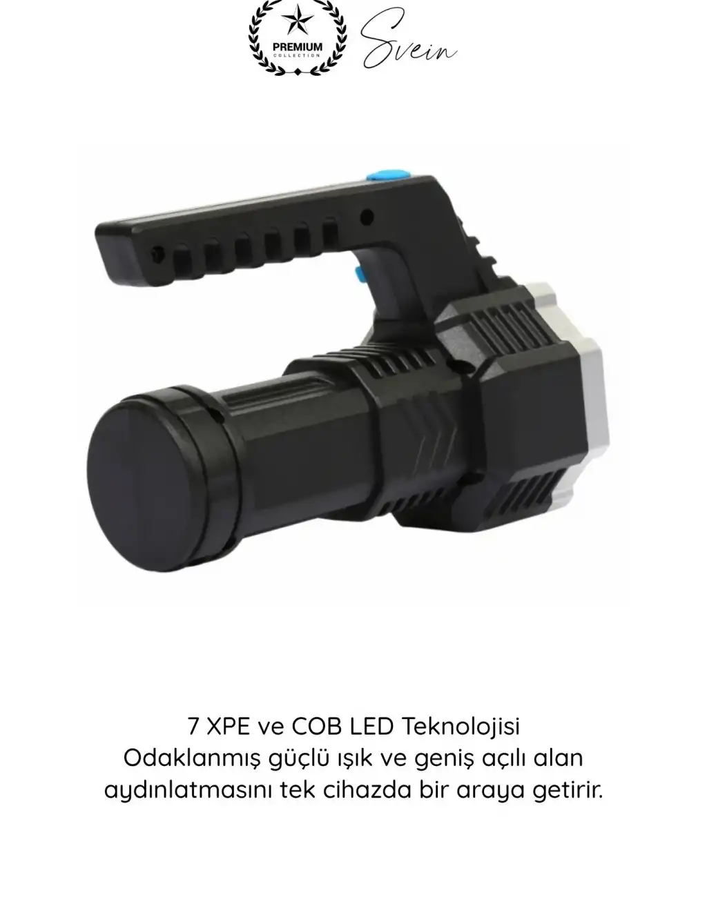 #Fener USB Şarjlı El Feneri 7 XPE COB LED 5 Modlu Şarj Göstergeli Güçlü Işıldak ABS Gövdeli Taşınabilir Kamp Av Balıkçılık Acil Durum Outdoor Aydınlatma Feneri