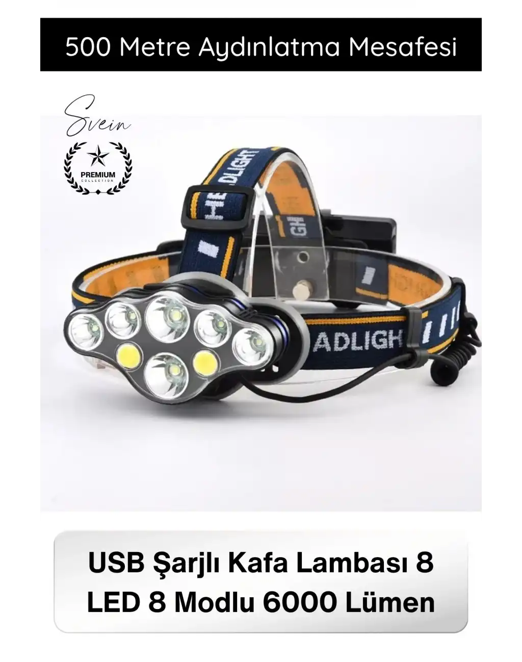 #KafaLambası USB Şarjlı Kafa Lambası 8 LED 8 Modlu 6000 Lümen Su Geçirmez Profesyonel Kafa Feneri COB T6 XPE Sensörsüz Kamp Balıkçılık Avcılık Koşu Tamir Outdoor Işıldak