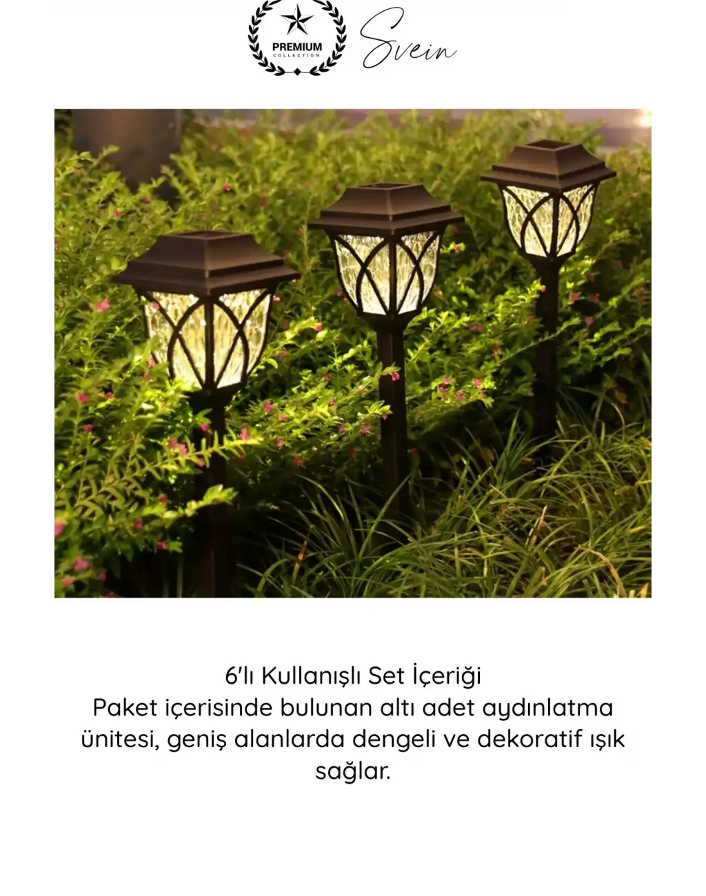#BahçeAydınlatma Solar Bahçe Aydınlatması Güneş Enerjili LED 6lı Set Su Geçirmez Dekoratif Gün Işığı Otomatik Sensörlü Kazıklı Dış Mekan Yol Çim Teras Balkon Peyzaj Lambası IP65