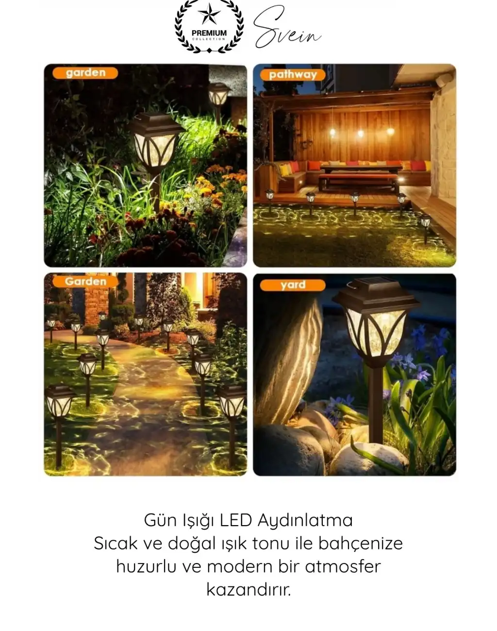 #BahçeAydınlatma Solar Bahçe Aydınlatması Güneş Enerjili LED 6lı Set Su Geçirmez Dekoratif Gün Işığı Otomatik Sensörlü Kazıklı Dış Mekan Yol Çim Teras Balkon Peyzaj Lambası IP65