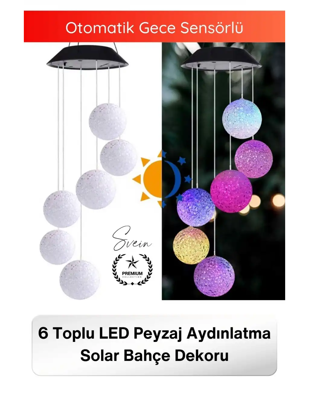 #SolarLed Solar Bahçe Dekoru 6 Toplu LED Peyzaj Aydınlatma Renkli Işıklı Güneş Enerjili Su Geçirmez Dış Mekan Kazıklı Balkon Teras Çim Yol Dekoratif Lamba IP65