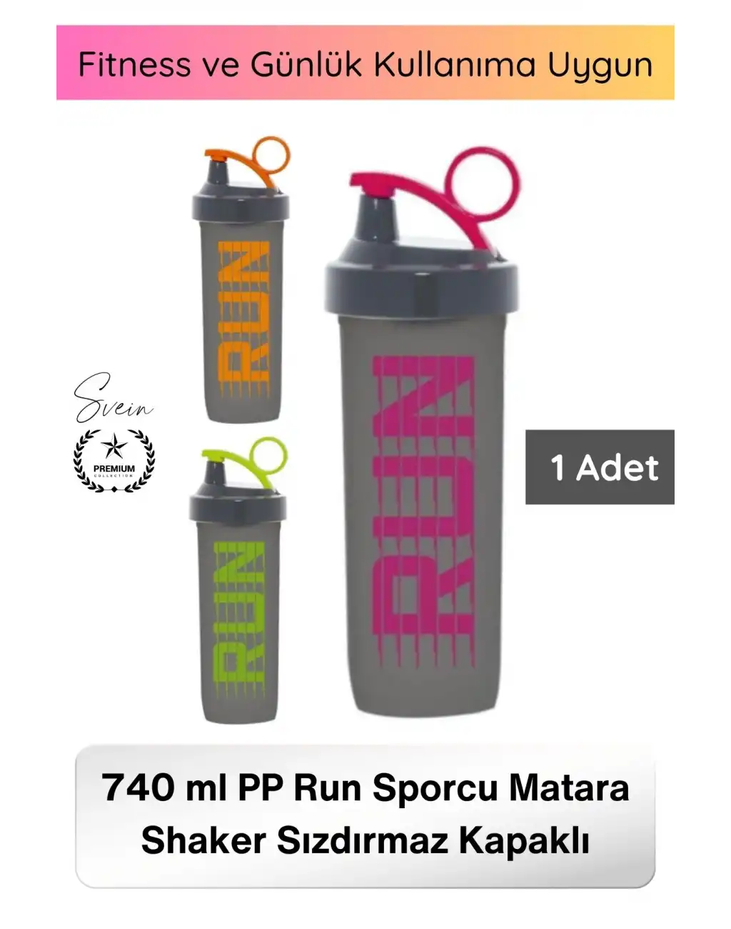 #Shaker Desenli Shaker 740 ml PP Run Sporcu Matara Plastik Sızdırmaz Kapaklı Protein Tozu Karıştırıcı Fitness Spor Salonu Antrenman Su Şişesi Taşınabilir Dayanıklı Drink Bottle