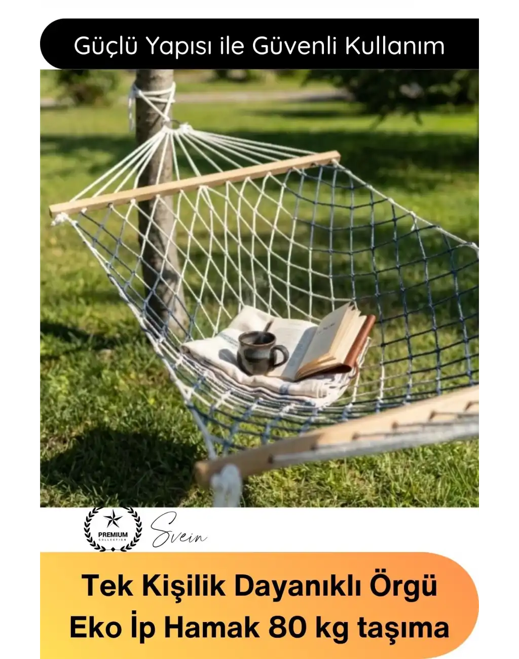 #Hamak Tek Kişilik Bahçe Balkon Kamp Piknik Hamak Ahşap Çıtalı Dayanıklı Örgü Eko İp Taşınabilir Konforlu Salıncak Dinlenme Yatağı Portatif Asma Yatak Outdoor Seyahat Teras Veranda Keyif Ağı