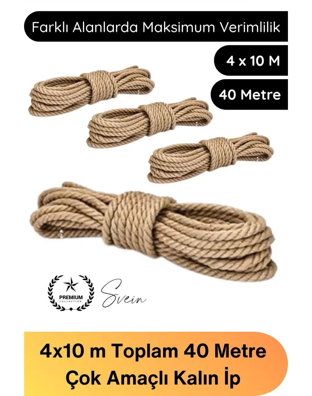 #Halat Çok Amaçlı Kalın İp Jüt İpi Hamak Çamaşır Salıncak Atlama Çadır Tarla Kamyon Dayanıklı Esnek Halat 40 Metre 4 Adet 10 Metre Top Bahçe Kamp Balkon Bağlama Sabitleme Taşıma Güçlü Örgü Kordon