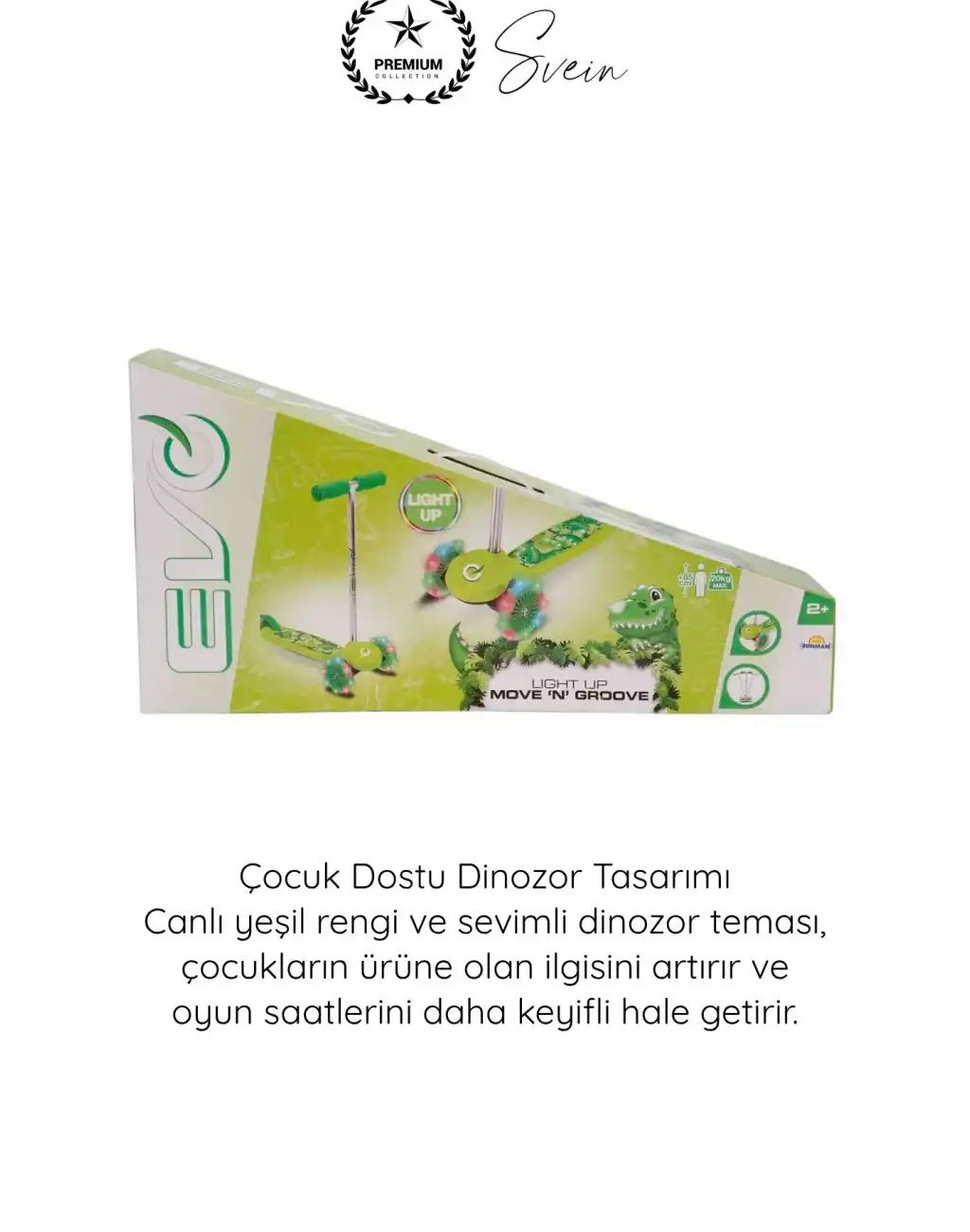 #Scooter 3 Tekerlekli Işıklı Dinozor Scooter Çocuk Frenli Kaydırmaz Tabanlı Denge Geliştirici Twist Direksiyonlu Unisex Oyuncak Yeşil Renkli 2 Yaş Üzeri 20 Kg Taşıma Kapasiteli Eğitici