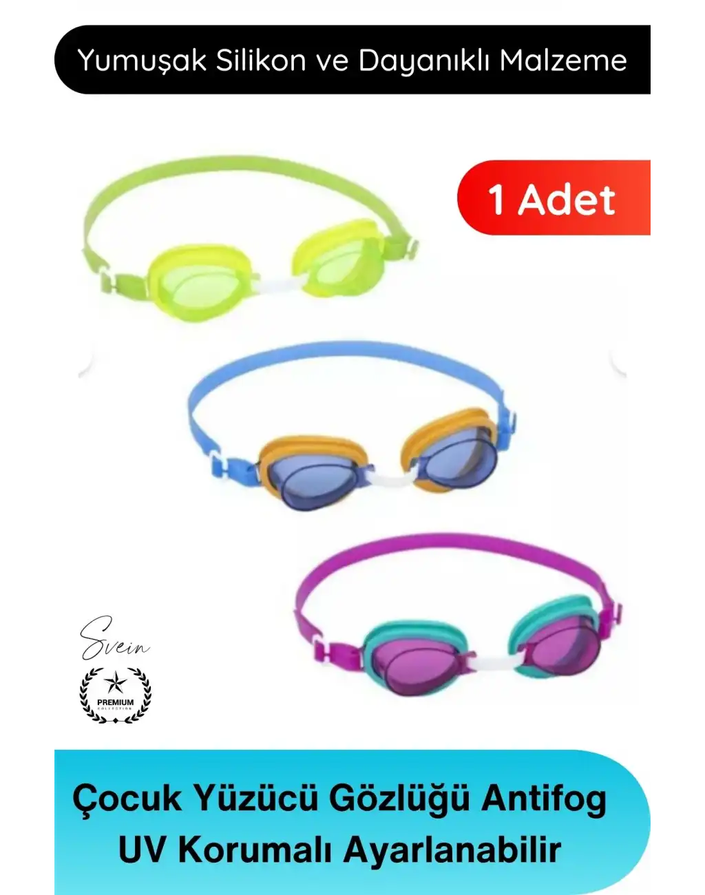 #Gözlük Çocuk Yüzücü Gözlüğü Antifog UV Korumalı Ayarlanabilir Silikon Kayışlı Su Geçirmez Sızdırmaz Buğu Önleyici Yüzme Gözlüğü 3 Yaş Üzeri Havuz Deniz Kullanımı İçin Dayanıklı Konforlu Tasarım