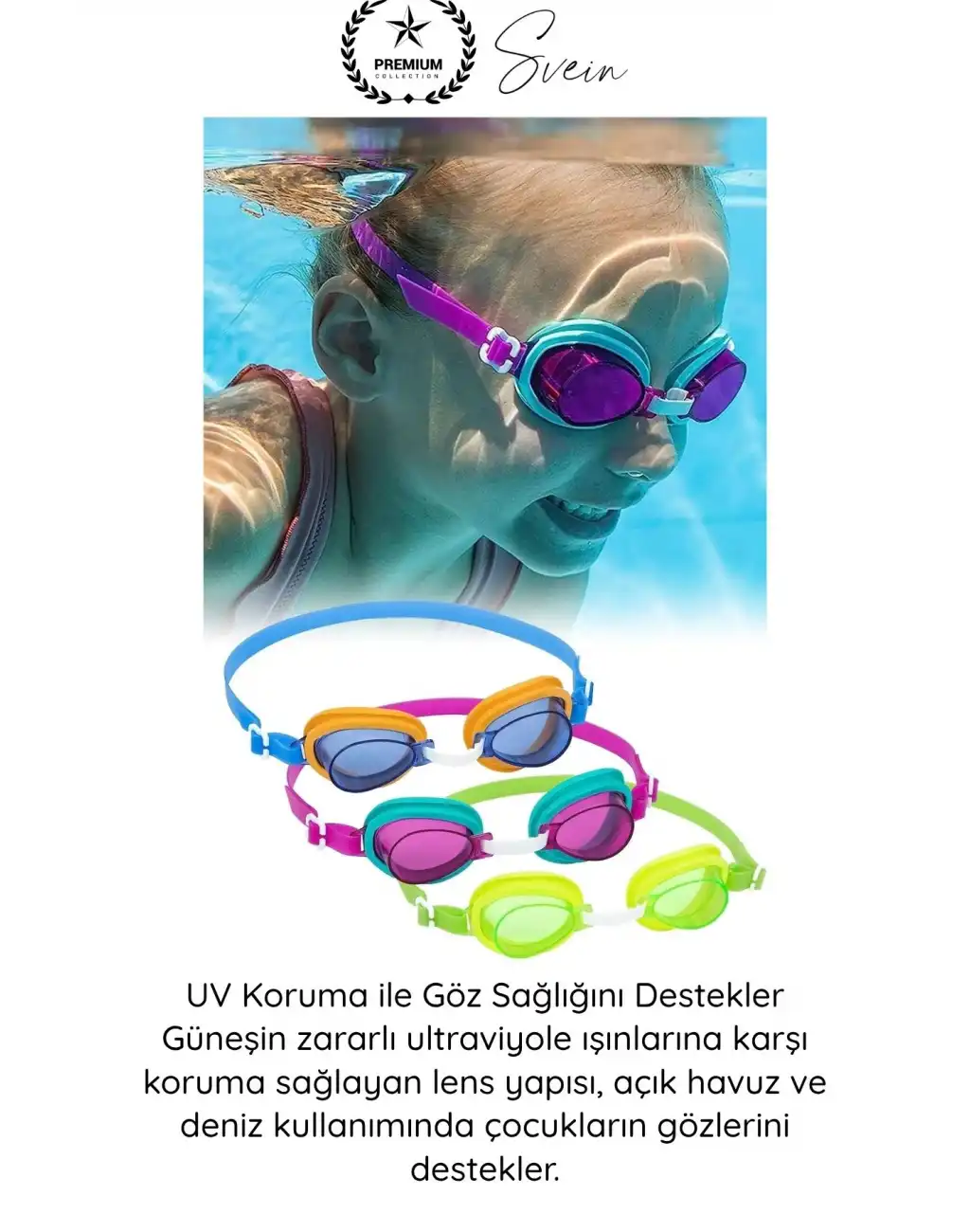 #Gözlük Çocuk Yüzücü Gözlüğü Antifog UV Korumalı Ayarlanabilir Silikon Kayışlı Su Geçirmez Sızdırmaz Buğu Önleyici Yüzme Gözlüğü 3 Yaş Üzeri Havuz Deniz Kullanımı İçin Dayanıklı Konforlu Tasarım