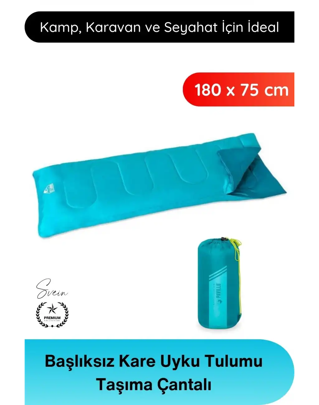 #UykuTulumu Kamp Piknik Karavan Outdoor Hafif Taşınabilir Polyester Elyaf Dolgulu Kapitoneli Başlıksız Kare Uyku Tulumu Taşıma Çantalı 180x75 cm 7 11 Derece Sıcaklık Aralığı Konforlu Dayanıklı