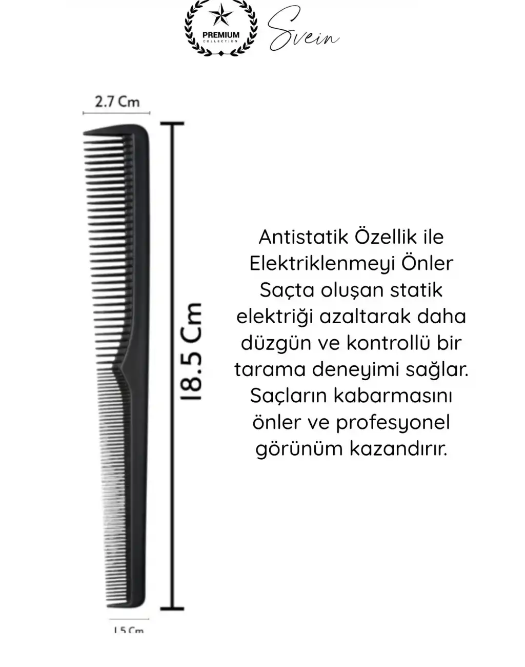 #Tarak Profesyonel Berber Kuaför Saç Kesim Tarağı Siyah Karbon Antistatik Isıya Dayanıklı İnce Kalın Dişli Sakal Bıyık Şekillendirme Boyama Fön Tarama Seti 4 Adet 17 cm Hafif Dayanıklı