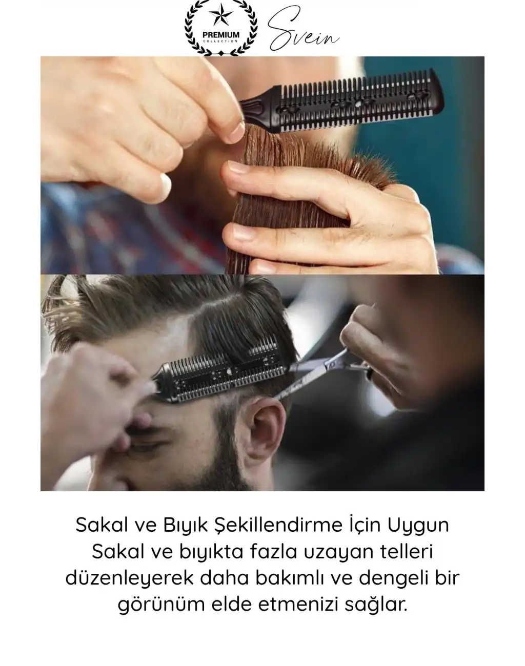 #Tarak 2 Jiletli Saç Sakal İnceltme Tarağı Profesyonel Berber Kuaför Kırık Uç Düzeltme Kat Verme Şekillendirme Seyreltme Kesim Aparatı Çift Taraflı Güvenlik Korumalı Paslanmaz Çelik 18 cm