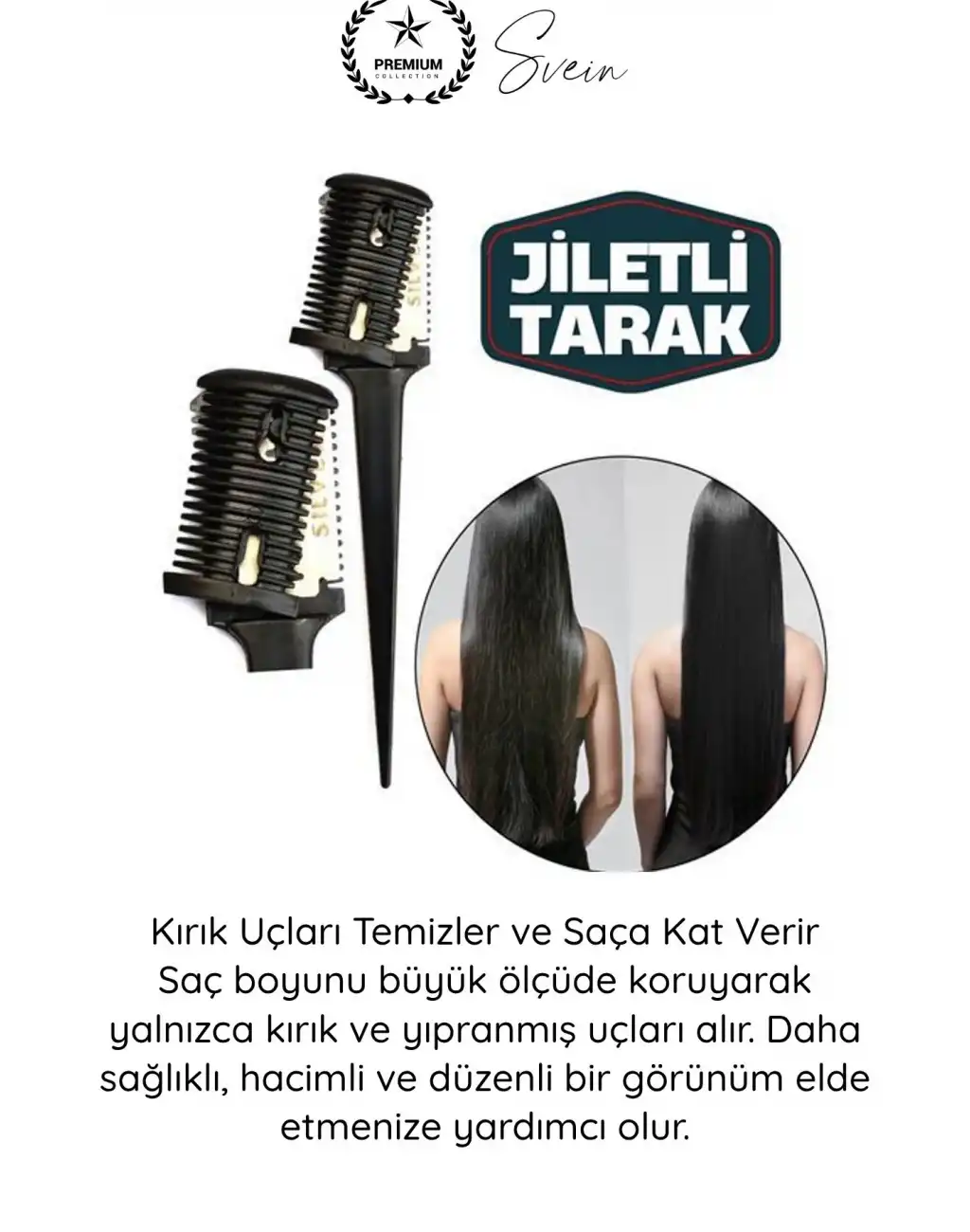 #Tarak Jiletli Saç Sakal İnceltme Tarağı Profesyonel Berber Kuaför Kırık Uç Düzeltme Kat Verme Şekillendirme Seyreltme Kesim Aparatı Çift Taraflı Güvenlik Korumalı Standart Jilet Uyumlu 17 cm