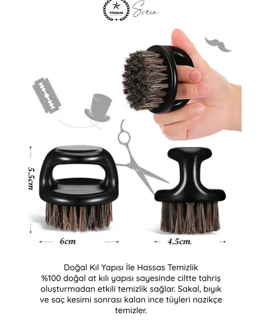 #Fırça Profesyonel berber sakal bakım fırça seti doğal at kılı karbon plastik ergonomik çiftli ense temizleme masaj şekillendirme kompakt dayanıklı kişisel hijyen grooming aksesuar çok fonksiyonlu