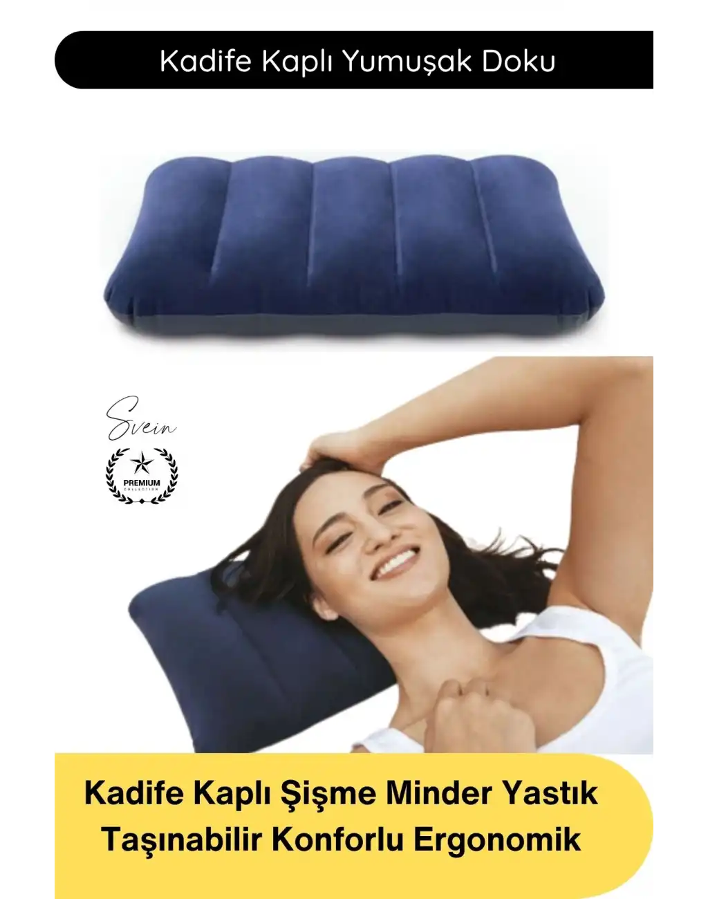 #Yastık Kadife Kaplı Şişme Minder Yastık Taşınabilir Konforlu Ergonomik Kamp Seyahat Oturma Destekli Havalı Yumuşak Dayanıklı Portatif Dinlenme Plaj Piknik Araba Ofis Boyun Bel Rahatlatıcı