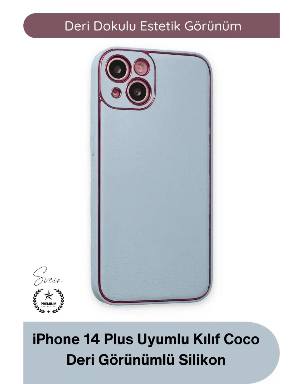 #Kılıf İphone 14 Plus Uyumlu Kılıf Coco Deri Görünümlü Silikon Kapak Darbe Emici Esnek Yumuşak Koruyucu Çizilme Önleyici Kamera Korumalı Şık İnce Kaymaz Premium Telefon Aksesuarı
