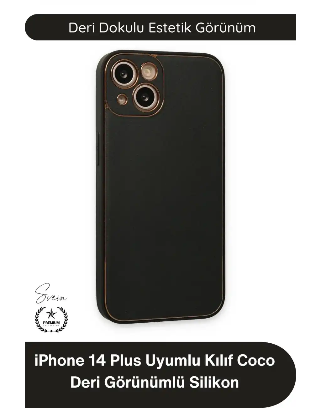 #Kılıf İphone 14 Plus Uyumlu Kılıf Coco Deri Görünümlü Silikon Kapak Darbe Emici Esnek Yumuşak Koruyucu Çizilme Önleyici Kamera Korumalı Şık İnce Kaymaz Premium Telefon Aksesuarı