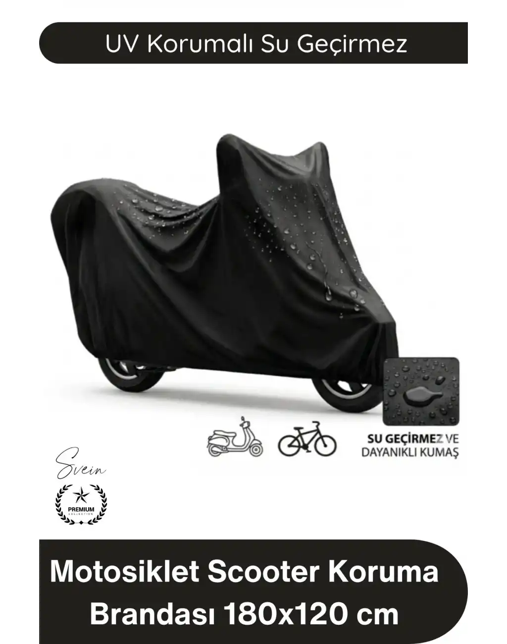 #Branda Motosiklet Scooter Koruma Brandası UV Korumalı Su Geçirmez Toz Önleyici Dış Mekan Dayanıklı Hafif Katlanabilir Güneş Yağmur Kar Çamur Dirençli Örtü Kılıf 180x120 cm Evrensel