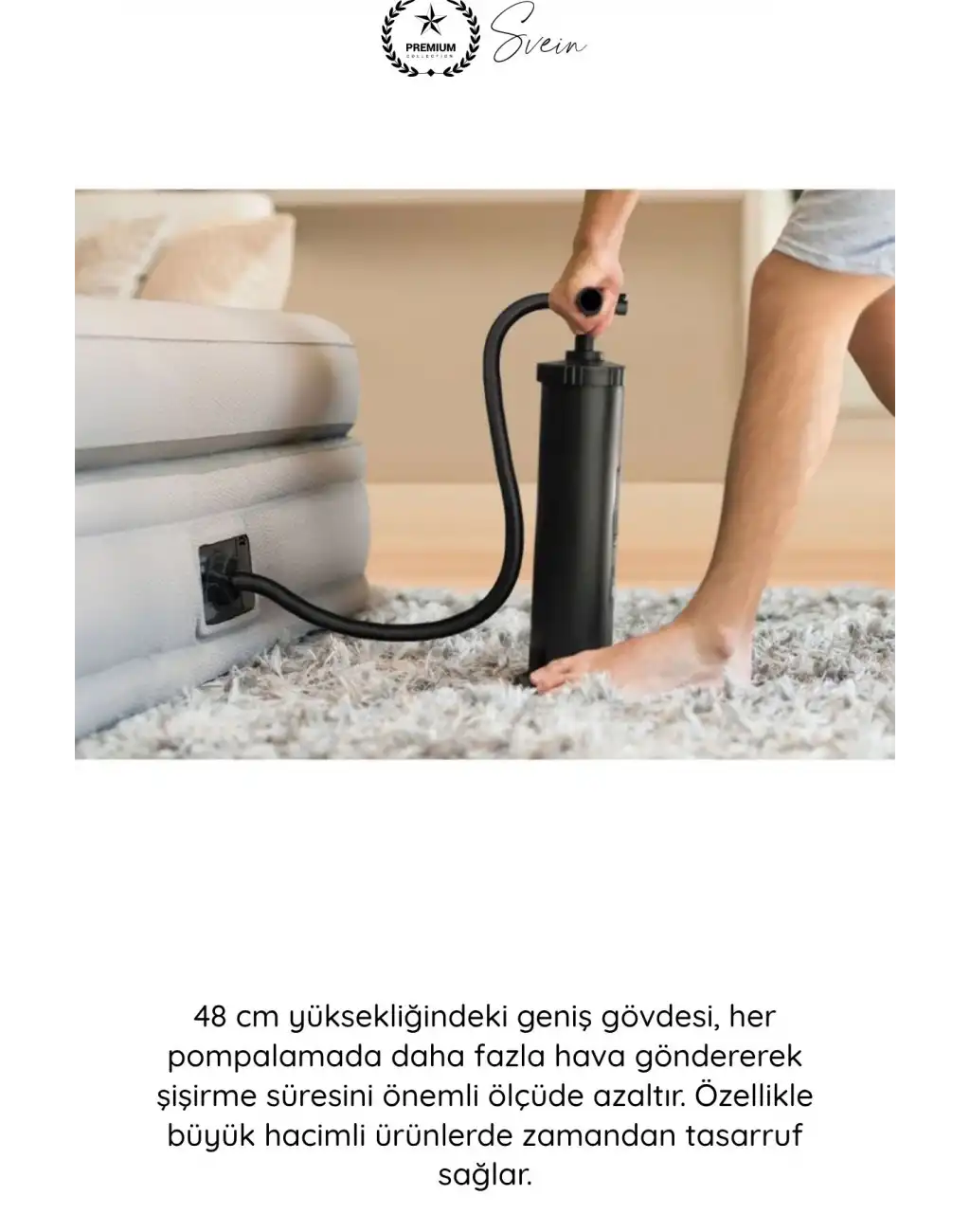 #Pompa Büyük Boy Şişirme Pompası 48 Cm El Ayak Kullanımlı Manuel Hava Pompası Şişme Yatak Deniz Yatağı Bot Can Simidi Havuz Oyuncağı Kamp İçin Taşınabilir Dayanıklı Özel Sibop Başlıklı