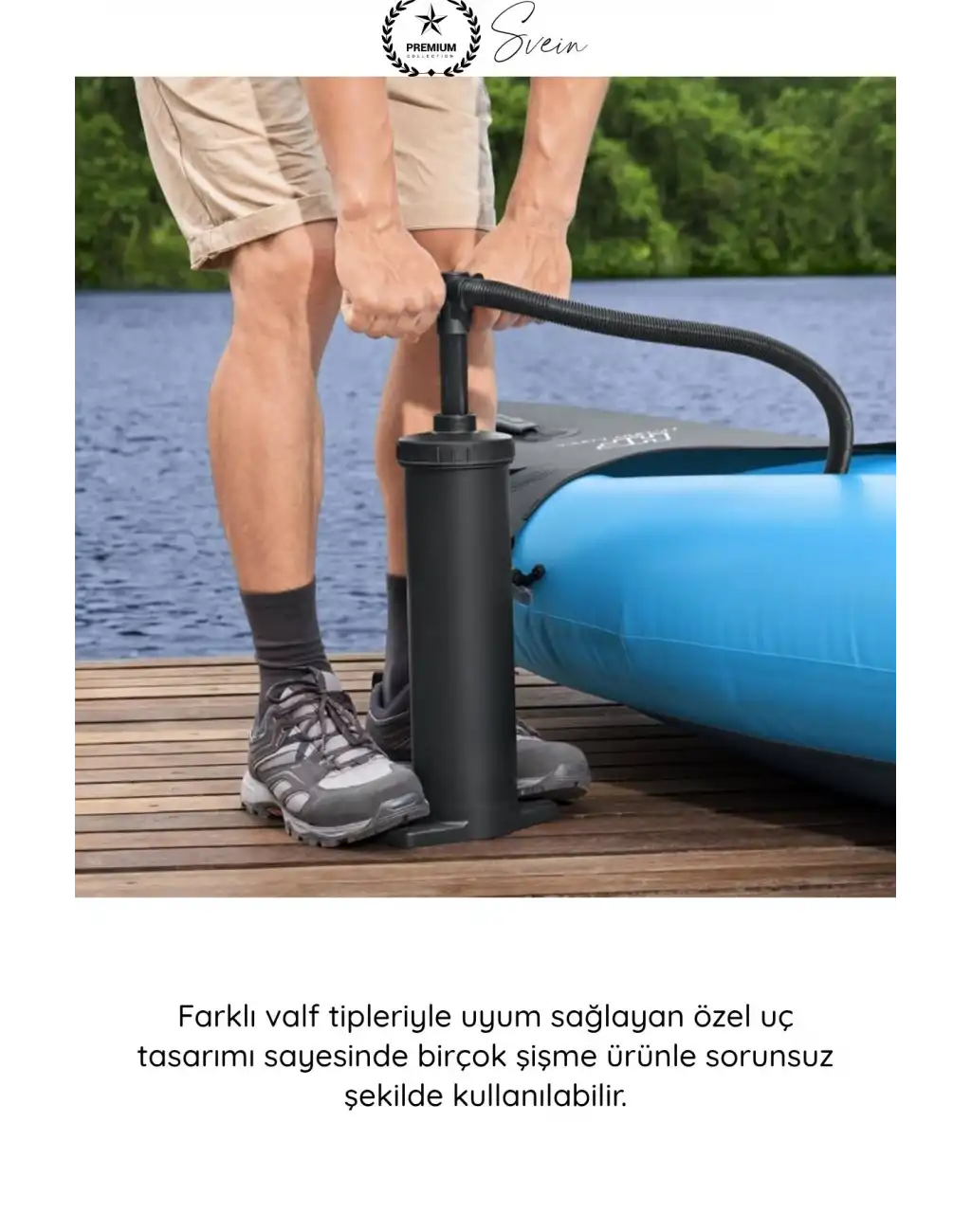 #Pompa Büyük Boy Şişirme Pompası 48 Cm El Ayak Kullanımlı Manuel Hava Pompası Şişme Yatak Deniz Yatağı Bot Can Simidi Havuz Oyuncağı Kamp İçin Taşınabilir Dayanıklı Özel Sibop Başlıklı