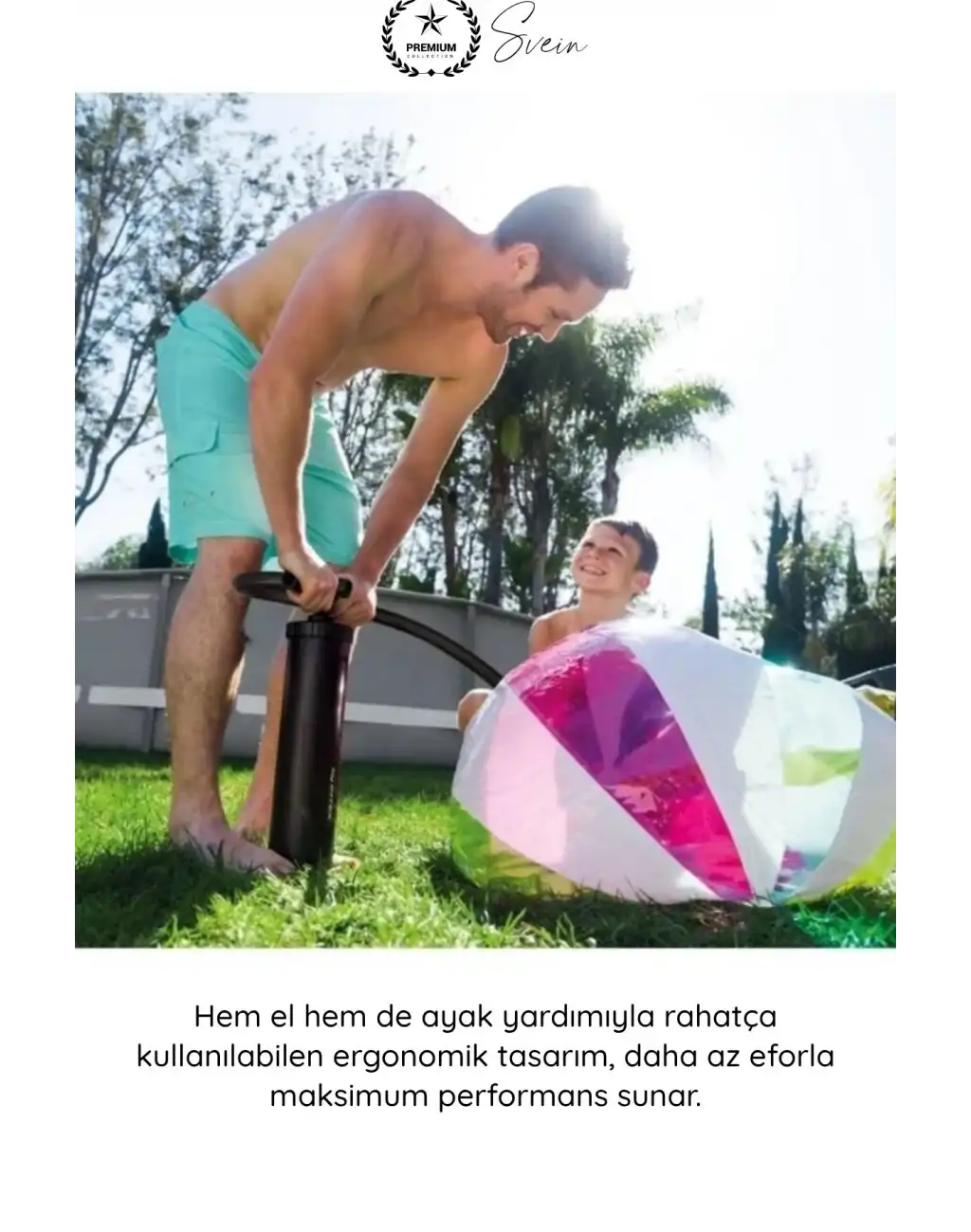 #Pompa Büyük Boy Şişirme Pompası 48 Cm El Ayak Kullanımlı Manuel Hava Pompası Şişme Yatak Deniz Yatağı Bot Can Simidi Havuz Oyuncağı Kamp İçin Taşınabilir Dayanıklı Özel Sibop Başlıklı