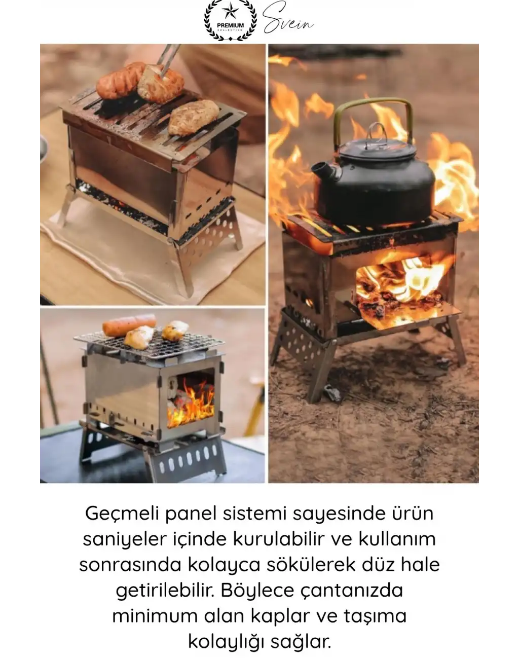 #KampOcağı Ateş Çukuru Paslanmaz Çelik Kamp Ocağı Katlanır Taşınabilir Outdoor Izgara Bushcraft Piknik Barbekü Sobası Demonte Kompakt Portatif Rüzgar Korumalı Odun Yakma Ünitesi Taşıma Çantalı