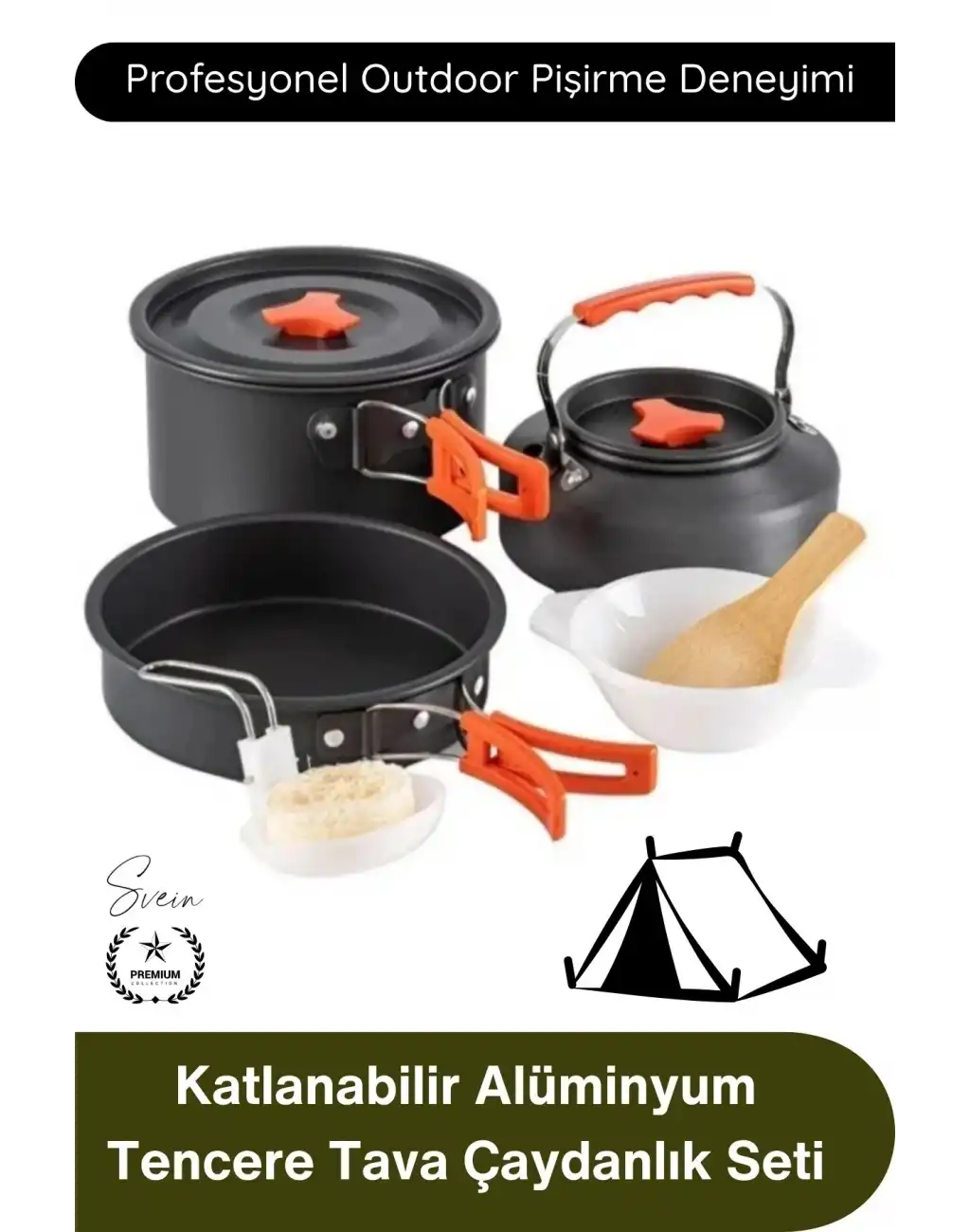 #PişirmeSeti Kamp Seti Katlanabilir Alüminyum Tencere Tava Çaydanlık Outdoor Piknik Trekking Dağcılık Isı İletkenliği Yüksek Hafif Dayanıklı İç İçe Geçebilir Profesyonel Pişirme Takımı 3lü